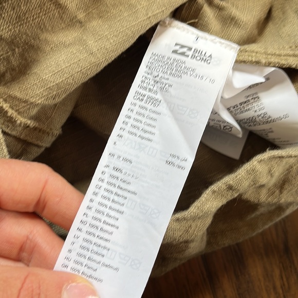 Billabong Green CottonWake The Night LongSleeved Romper - Picture 7 of 9